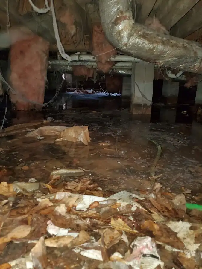 Crawl space flood assessment for Commercial Water Damage Restoration in Signal Hill